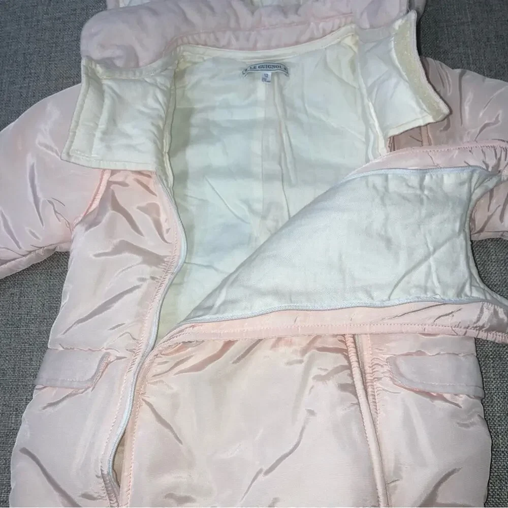 Le Guignol 12m (probably could fit a bit bigger) light pink snowsuit